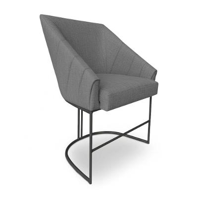 Poltrona Luxo Alana Linho Grafite Base Ferro Preto - Pallazio