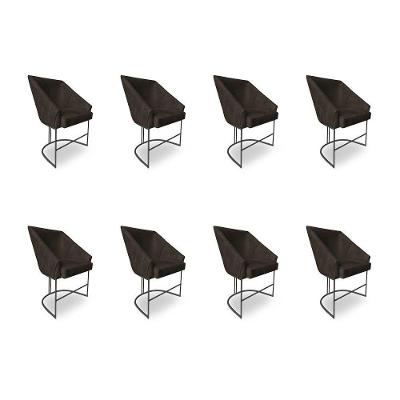 Kit 8 Poltronas Luxo Alana Suede Marrom Base Ferro Preto - Pallazio