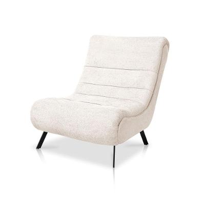 Poltrona Astrid Bouclê Pés Metálicos - Pallazio Cor Off White