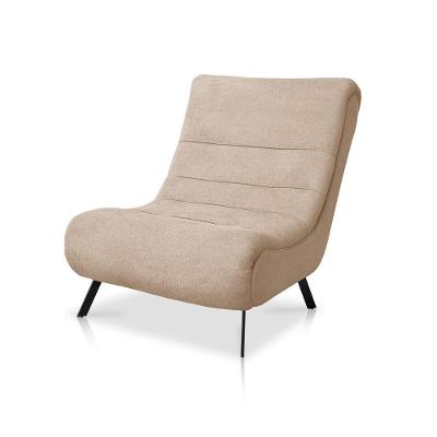 Poltrona Astrid Bouclê Pés Metálicos - Pallazio Cor Bege