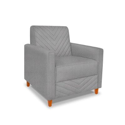 Poltrona Camila Linho Pés De Madeira - Pallazio Cor Areia