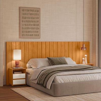 Cabeceira Extensível Frida Casal/queen/king Mesa De Cabeceira Cinamomo E Off White- Pallazio