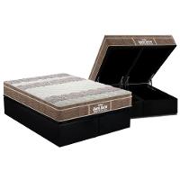 Cama Box Baú Queen: Colchão Espuma Probel D33 / Ep Plus + Base Black(158X198) - 1