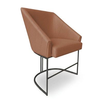 Poltrona Luxo Alana Bouclê Terracota Base Ferro Preto - Pallazio