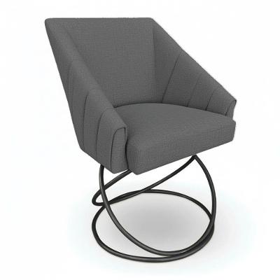 Poltrona Luxo Alana Linho Base Luxo Preto - Pallazio Cor Grafite