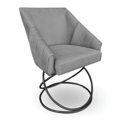 Poltrona Luxo Alana Suede Base Luxo Preto - Pallazio Cor Grafite