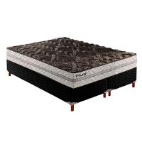 Cama Box King: Colchão Espuma D33 Paropas Pasquale Plus + Base CRC Suede Black(193x203) - 1