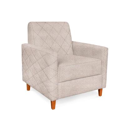 Poltrona Liana Linho Areia Pés De Madeira - Pallazio