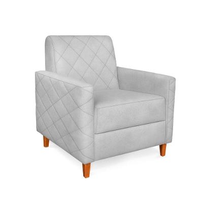 Poltrona Liana Veludo Pés De Madeira - Pallazio Cor Prata