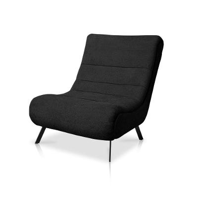 Poltrona Astrid Bouclê Pés Metálicos - Pallazio Cor Preto