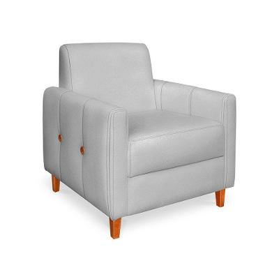 Poltrona Zoe Veludo Pés De Madeira - Pallazio Cor Prata