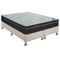 Cama Box King: Colchão Molas Ortobom Nanolastic Light + Base CRC Courano Branco(186x198) - 1