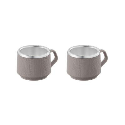 Conjunto Xícaras Café Tramontina Empilháveis Aço Inox Com Revestimento Abs Cinza 2 Peças 80 Ml Tramontina