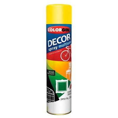 Spray Decor Multiuso Amarelo 360ml - Colorgin Para Metal, Madeira, Gesso E Cerâmica