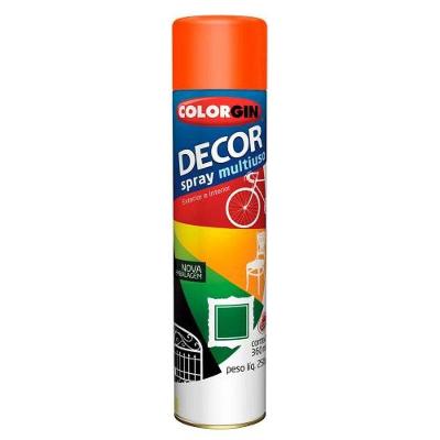 Spray Decor Multiuso Laranja 360ml - Colorgin Para Metal, Madeira, Gesso E Cerâmica