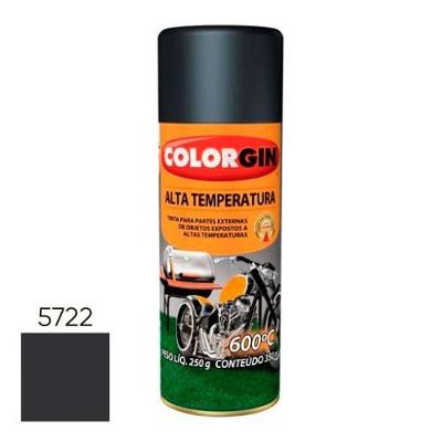 Spray Alta Temperatura Preto Fosco 600°c Para Escapamentos E Chaminés - Colorgin