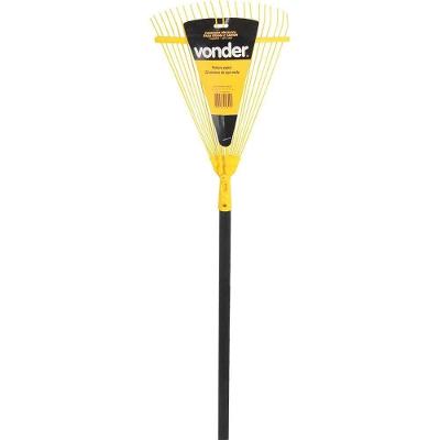 Vassoura Metálica Para Grama, 22 Arames, Regulável, Amarela, Com Cabo, Vd 204, Vonder Ostenvonder