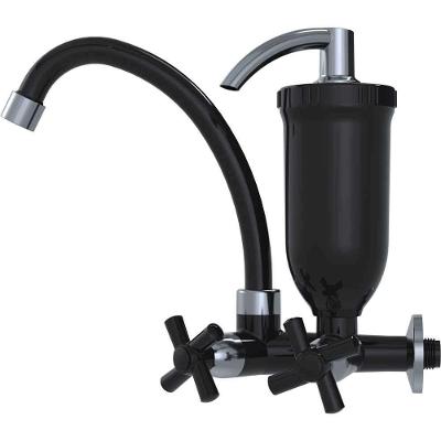 Torneira De Parede Para Cozinha Em Abs, Preta E Cromada, Com Purificador De água, 34510 Delta Ostenvonder