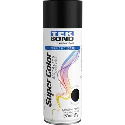 Tinta Spray Preto Metálico, 350 Ml, Tekbond Preto
