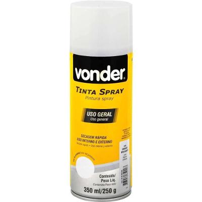 Tinta Em Spray Branco Brilhante, 350 Ml/250 G, Vonder Branco