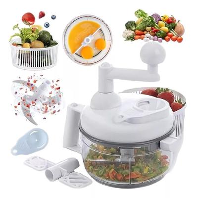 Triturador Multiuso Manual Com Cortador Moedor De Alimentos Secador De Saladas E Separador Funcional De Ovos