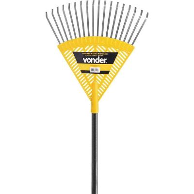 Vassoura Plástica Para Grama, Com 18 Palhetas Metálicas, Com Cabo, Vonder