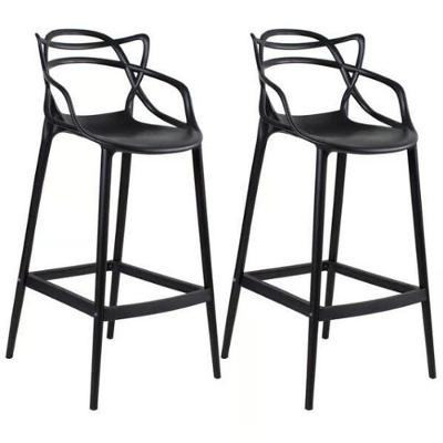 Kit C/ 2 Banquetas Allegra Masters 100% Polipropileno Preta