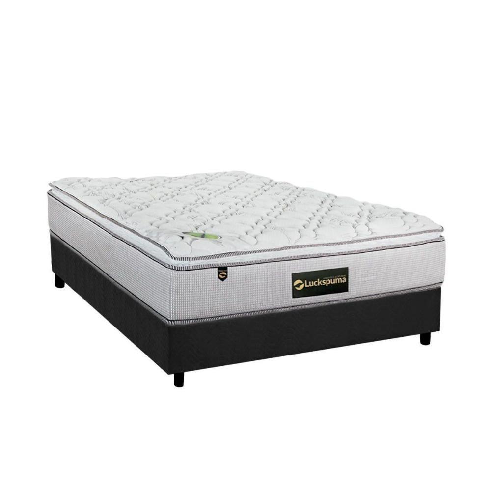 Cama Box Casal: Colchão Molas Bonnel Luckspuma Trade + Base CRC Suede Gray(138x188) - 1