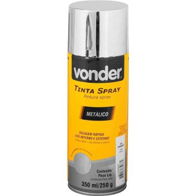 Tinta Em Spray Metálico, Cromado, 350 Ml/250 G, Vonder Cromada