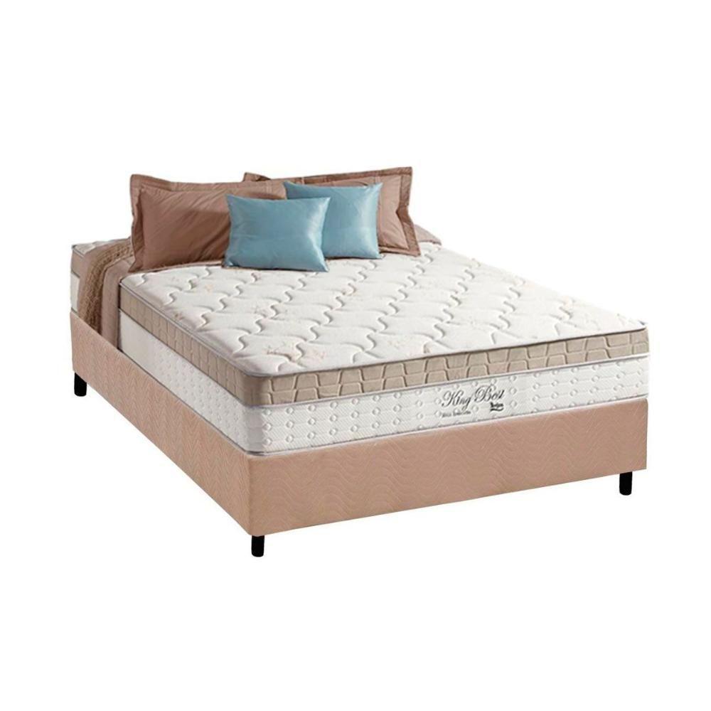 Cama Box Casal: Colchão Molas Anjos Superlastic King Best + Base CRC Suede Clean(138x188) - 1