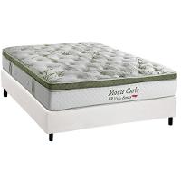 Cama Box Casal: Colchão Molas Herval MasterPocket Ensacadas Monte Carlo HR Visco + Base CRC Courano Branco(138x188) - 1