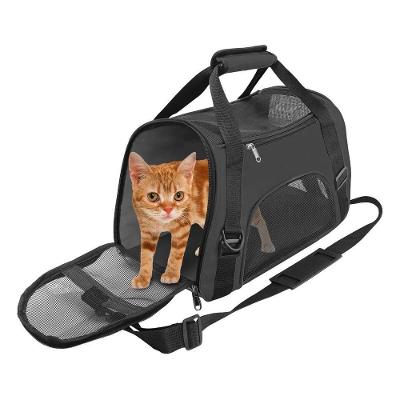 Mochila Pet Bolsa Transporte Cachorro Gato Canguru Caes Dobravel Mala Viagem Aviao Preta