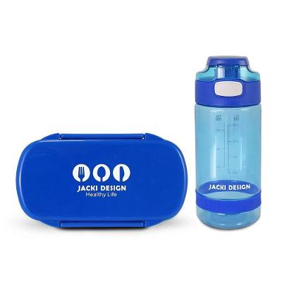 Conjunto Pote P/ Lanche 450ml E Garrafa 550ml Azul