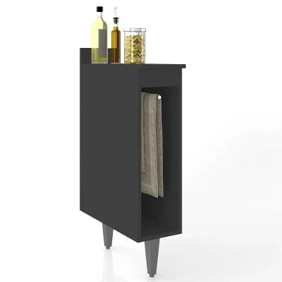 Balcão De Cozinha Porta Pano 20cm Pérola Z34 Preto - Mpozenato