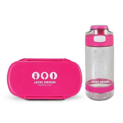 Conjunto Pote P/ Lanche 450ml E Garrafa 550ml Pink