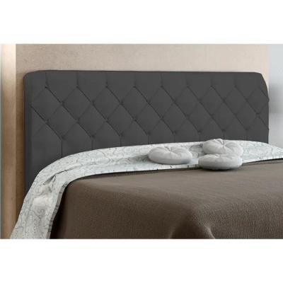 Cabeceira Cama Box Casal 140cm Paris Veludo Cinza - Js Móveis