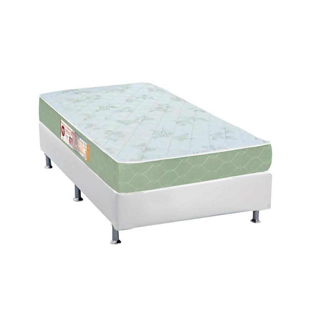 Cama Box Solteiro: Colchão Espuma Castor D33 Sleep Max + Base CRC Courano White(88x188) - 1