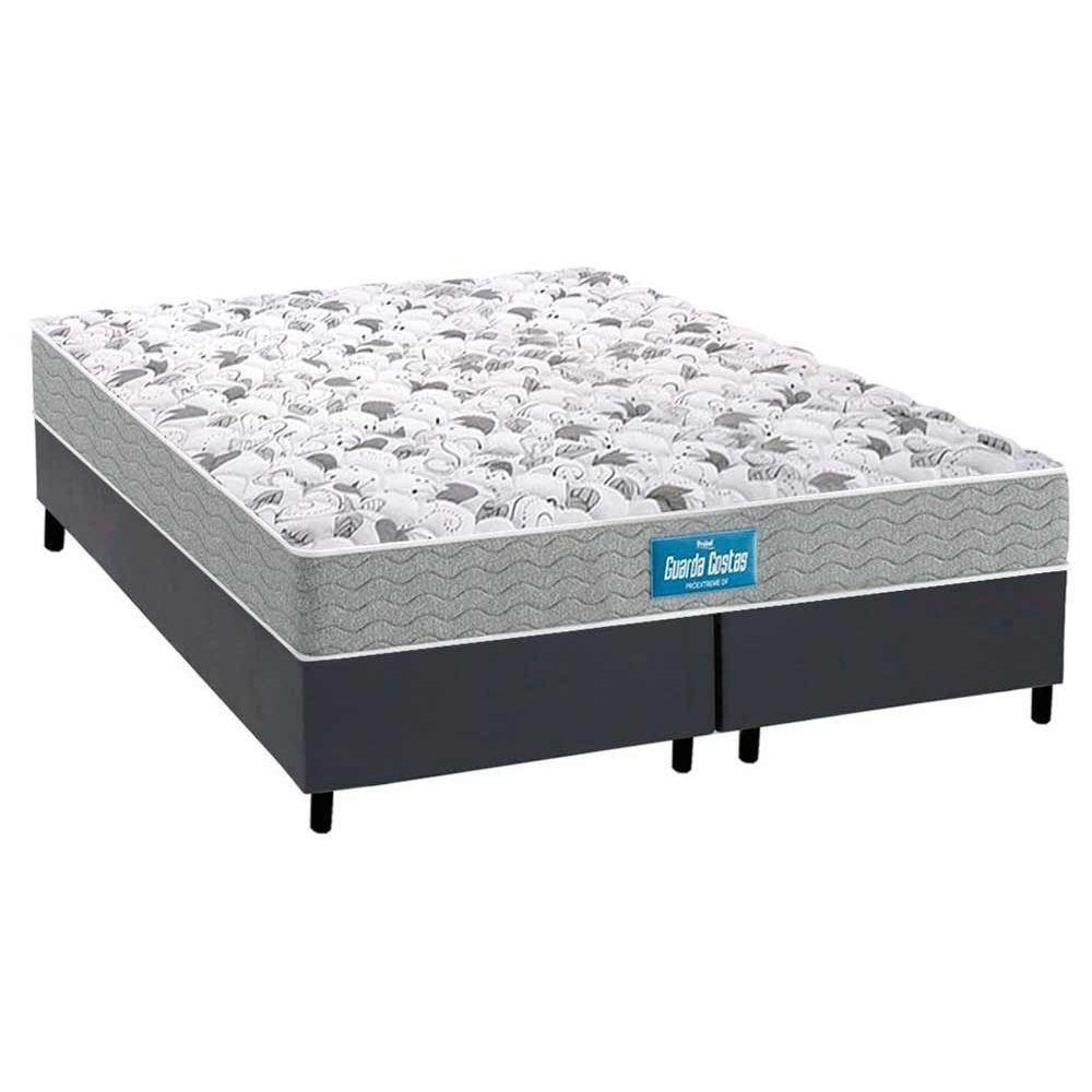 Cama Box Queen: Colchão Ortopédico Probel D45/EP Guarda Costas Próextreme Double Face + Base CRC Courano Gray(158x198) - 1