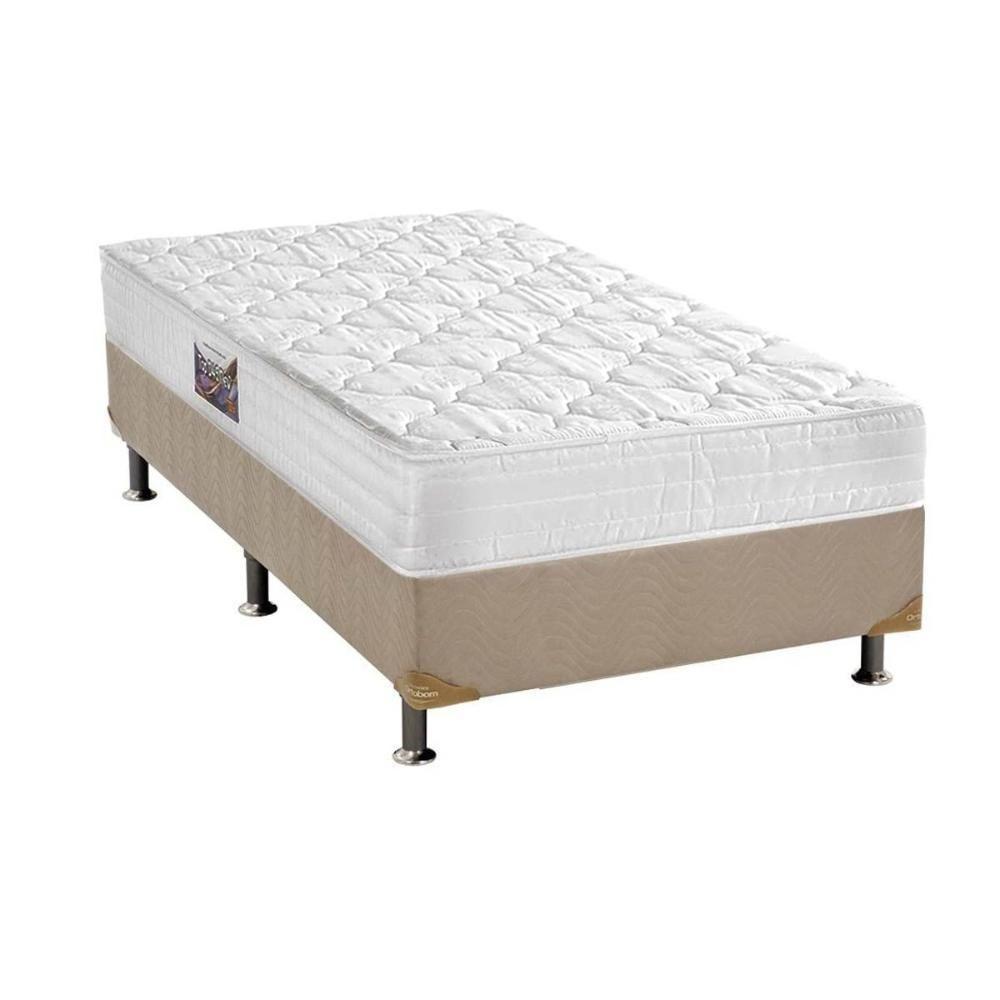 Cama Box Solteiro: Colchão Espuma D45 Herval Top + Base CRC Suede Clean(88x188) - 1
