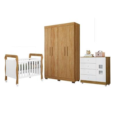Quarto De Bebê Completo Lipe Tigus Baby Amadeirado/branco