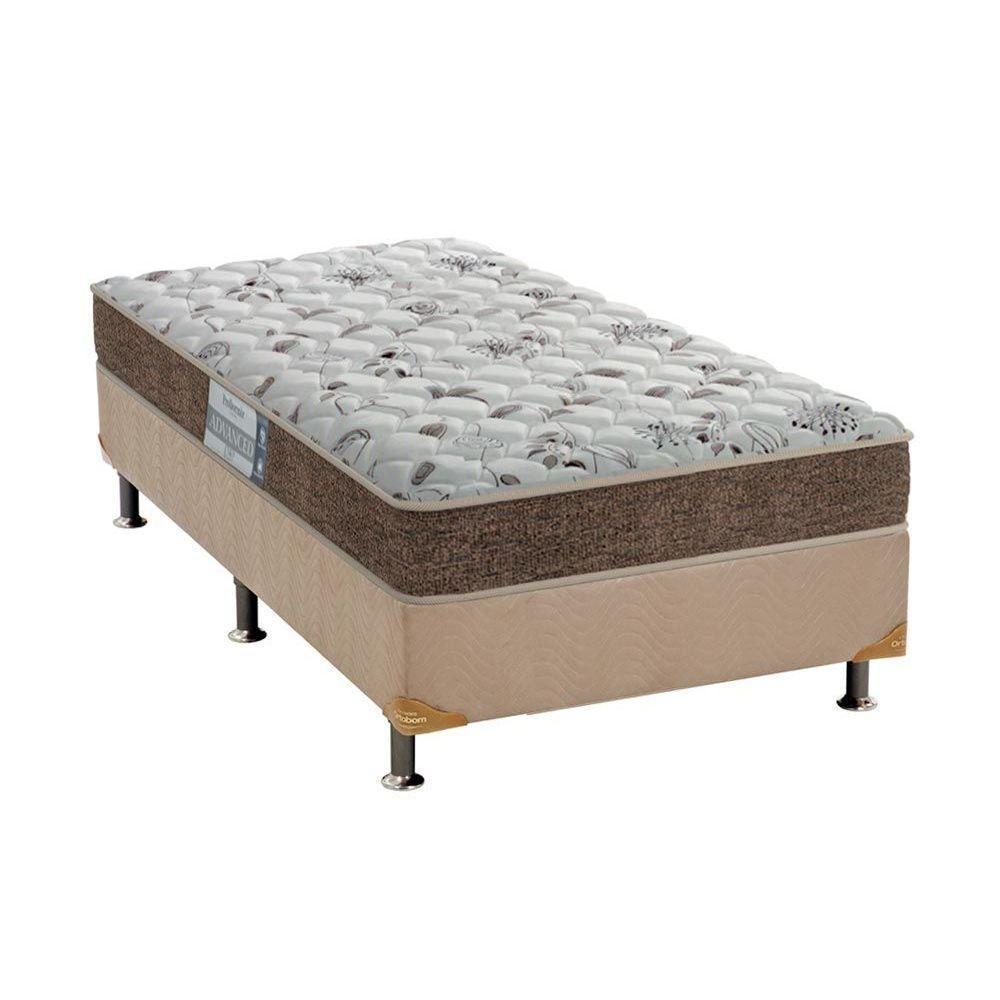Cama Box Solteiro: Colchão Espuma D45 Probel ProDormir Advanced + Base CRC Suede Clean(88x188) - 1