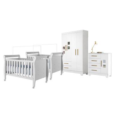 Quarto De Bebê Completo Gael Tigus Baby Branco