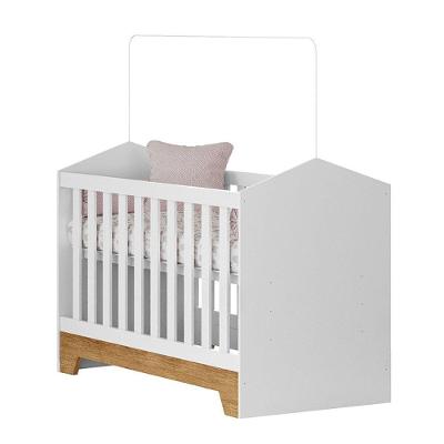 Berço Mini Cama MDF Duda Tigus Baby Branco Amadeirado