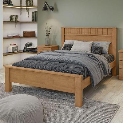 Cama Casal Athenas MDF MDP Lopas Amendoa Clean