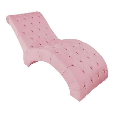 Recamier Divã Espreguiçadeira Para Sala Cliníca Aline Suede Rosê