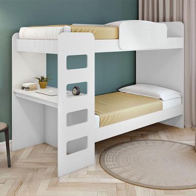 Cama Beliche Olga Em Mdf E Mdp Com Escrivaninha Lopas Branco