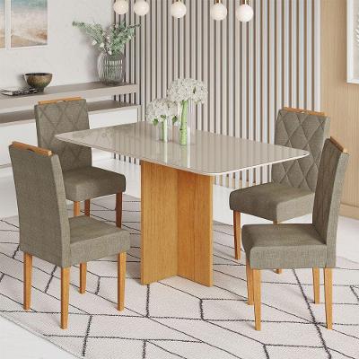 Conjunto Mesa Candian e 4 Cadeiras Diamante Cinamomo