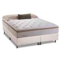 Cama Box Queen: Colchão Molas Bonnel Herval Inspiracion + Base CRC Courano Branco(158x198) - 1