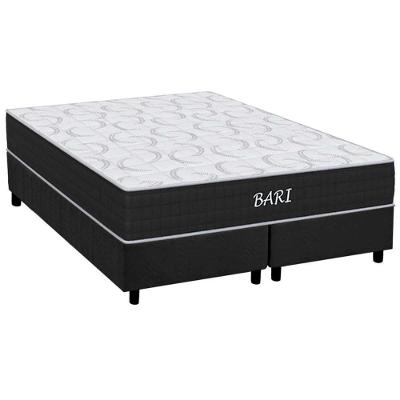 Cama Box Queen: Colchão Espuma D45 Orthoflex Bari + Base CRC Suede Gray(158x198)