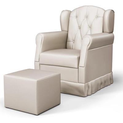 Poltrona De Amamentação Balanço E Puff Letícia Bege - Phoenix